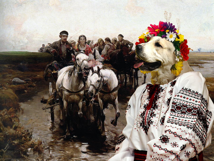  Central Asian Shepherd Dog Art Canvas Print - Giddy Up Painting by Sandra Sij