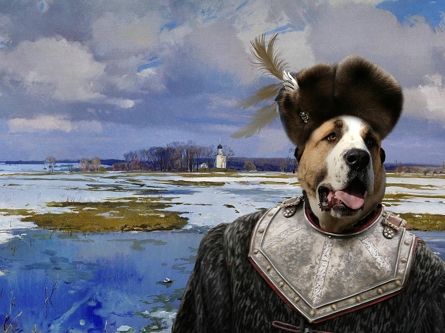  Central Asian Shepherd Dog Art Canvas Print - The Russian Prince Painting by Sandra Sij
