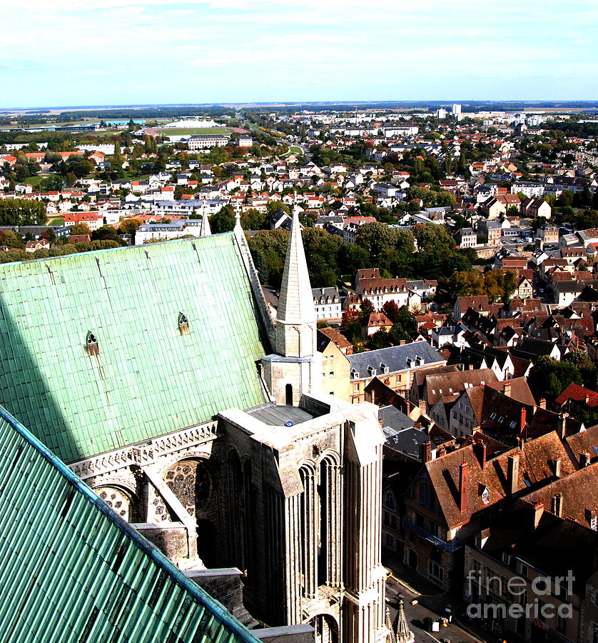  Chartres and Cathedral from the top Photograph by Jacqueline M Lewis