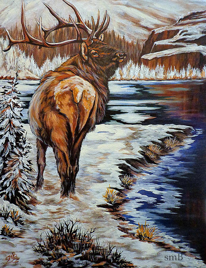 Deer Painting -  Colorado Winter by Susan Bergstrom