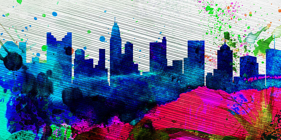 Columbus Painting -  Columbus City Skyline by Naxart Studio