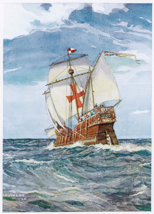 Columbus's Caravel, Formerly Drawing by Mary Evans Picture Library ...