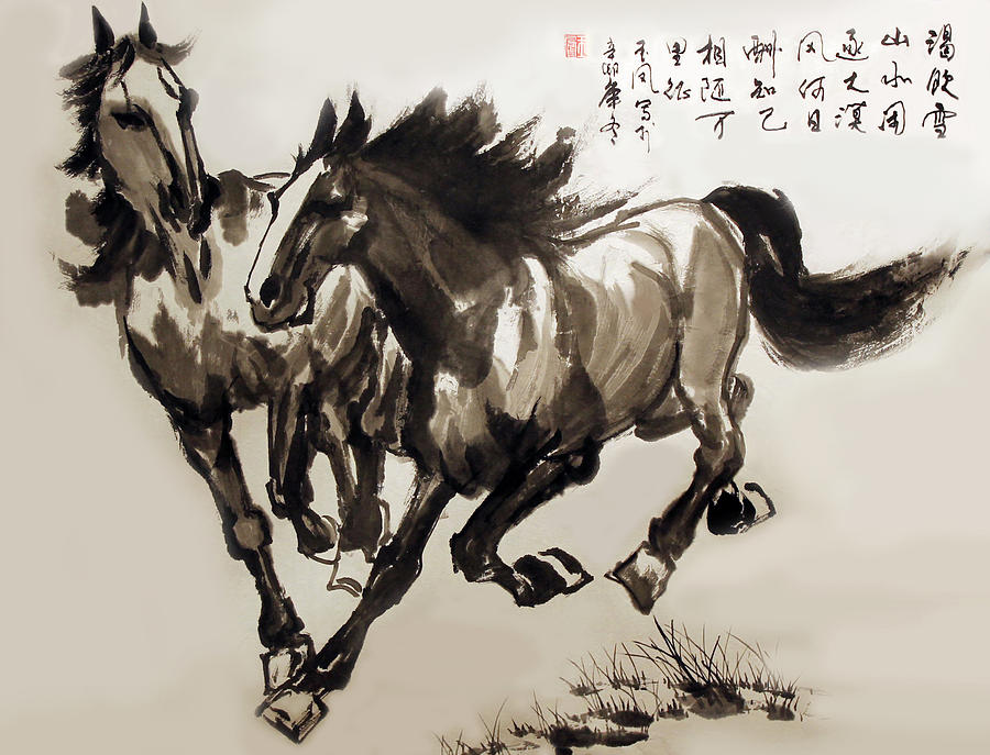 Horse Photograph -  Companionship by Yufeng Wang