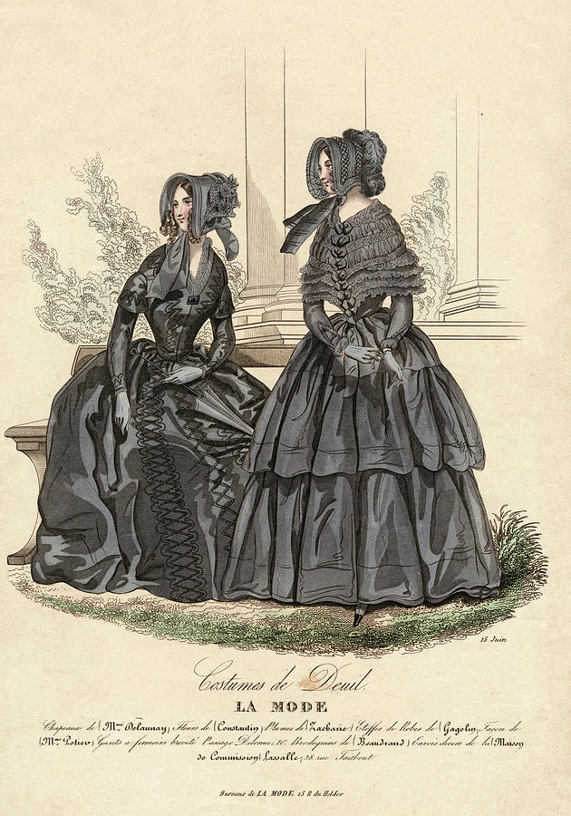 'costumes De Deuil' Two Ladies Drawing by Mary Evans Picture Library ...