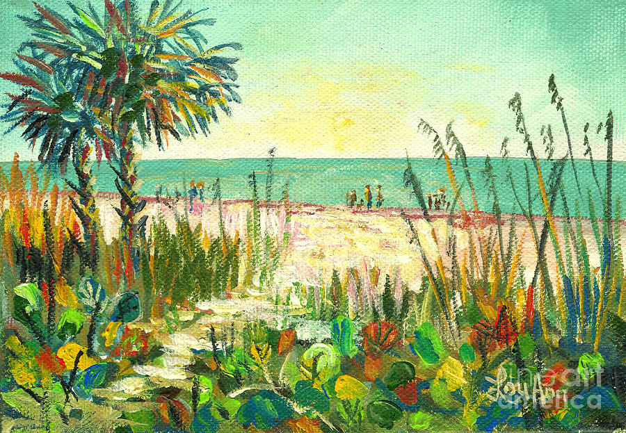  Crescent Beach Sea Grapes Painting by Lou Ann Bagnall