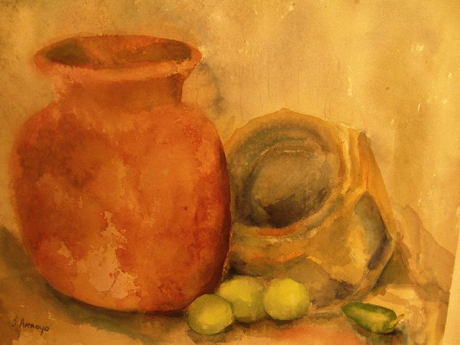 Lime Painting -   Crock  Pots by Beth Arroyo