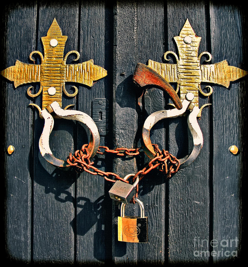 Cross-shaped doorknob Photograph by Daliana Pacuraru