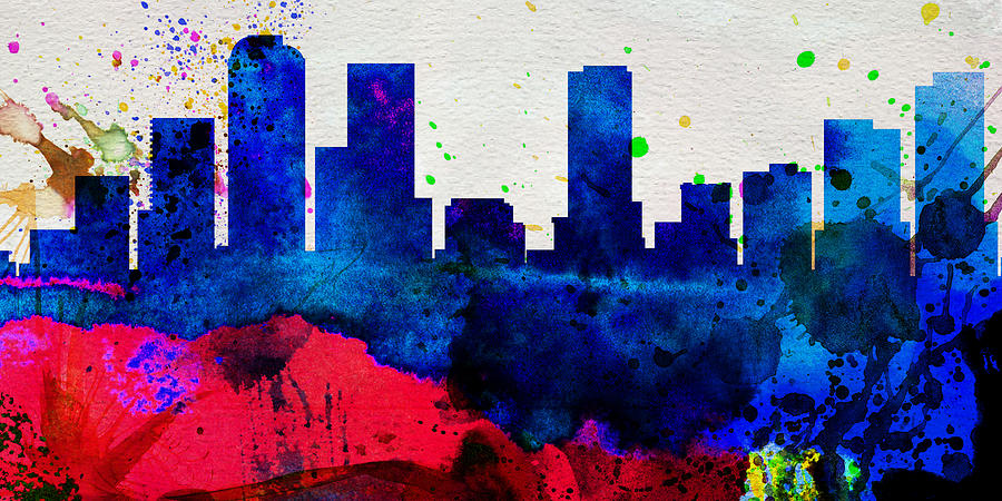 Denver Painting -  Denver City Skyline by Naxart Studio