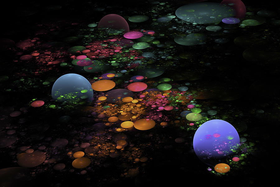  Digital Fractal Spheres - Psychedelic Digital Image - Modern Art Photograph by Keith Webber Jr