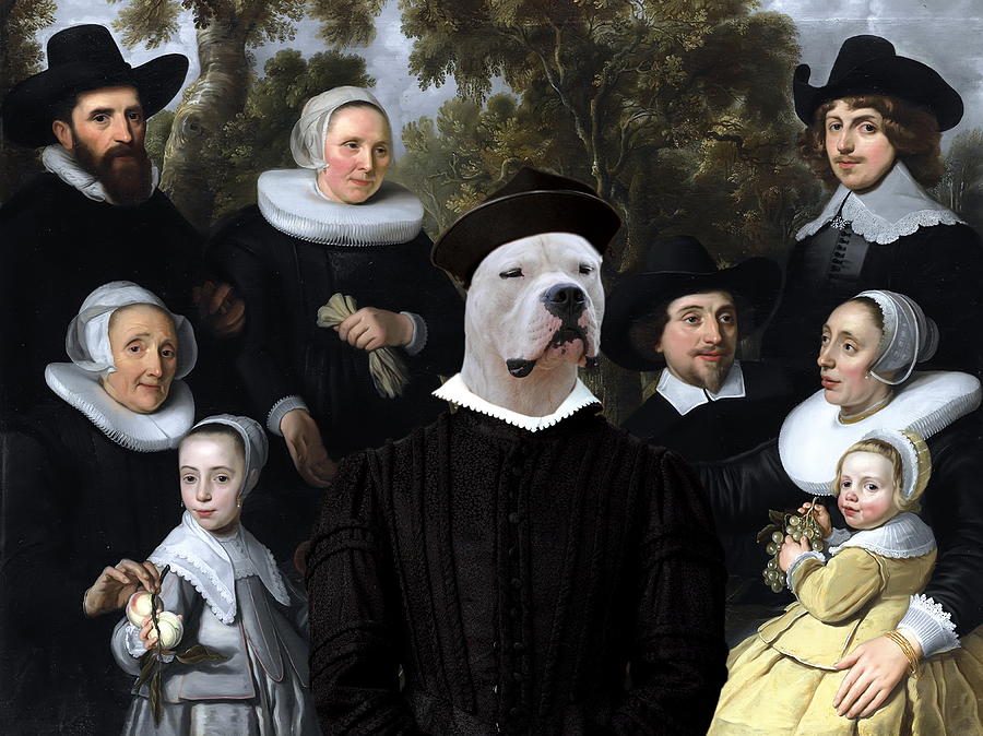  Dogo Argentino Art Canvas Print - An Unknown Family in a Landscape Painting by Sandra Sij