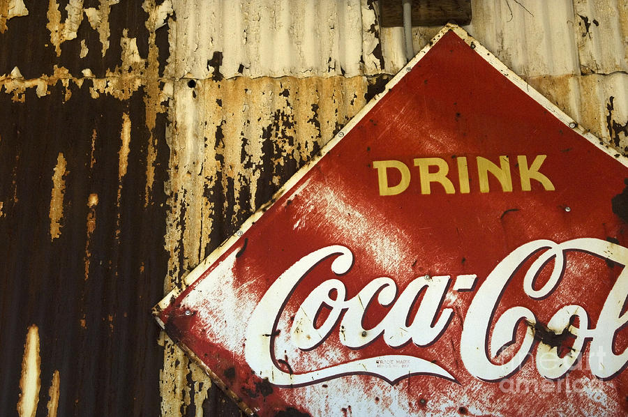 Vintage Sign Photograph -  Drink Coca Cola  Memorbelia by Bob Christopher
