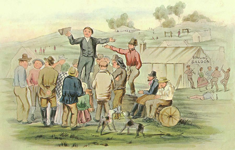 During The Gold Rush Sunday Drawing by Mary Evans Picture Library