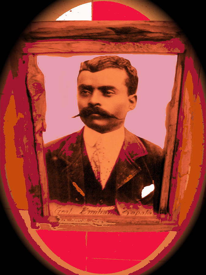  Emiliano Zapata collage vignetted color added 2008 Photograph by David Lee Guss