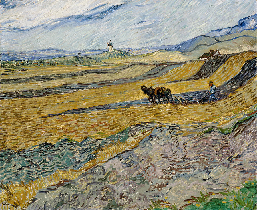  Enclosed Field with Ploughman #8 Painting by Vincent van Gogh