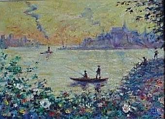  Evening Fishing On The Seine Painting by Philip Corley