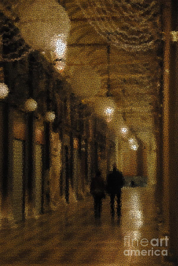  Evening Walk with Crackled Glass Effect Photograph by Jacqueline M Lewis