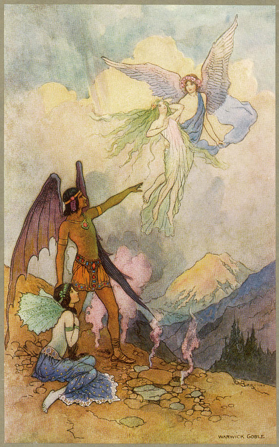 Fairies In A Mountain Landscape Drawing By Mary Evans Picture Library Fine Art America