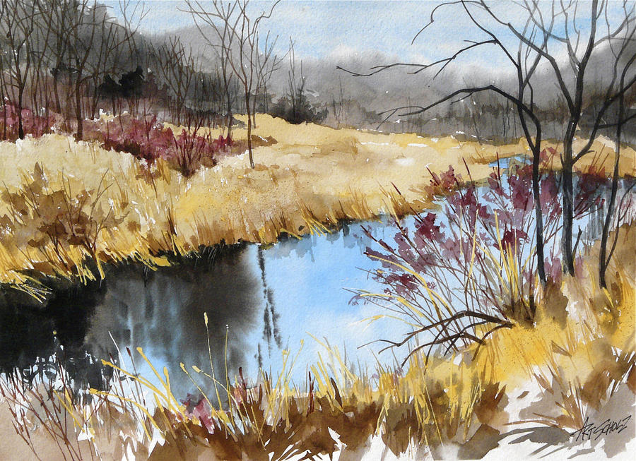   Fall Stream Painting by Art Scholz