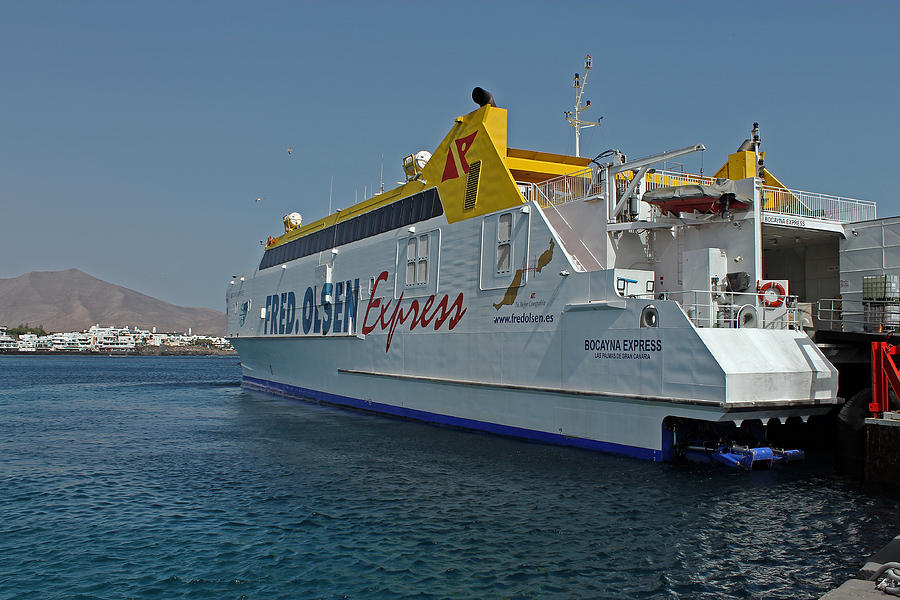  Ferry in Corralejo Harbour Photograph by Tony Murtagh
