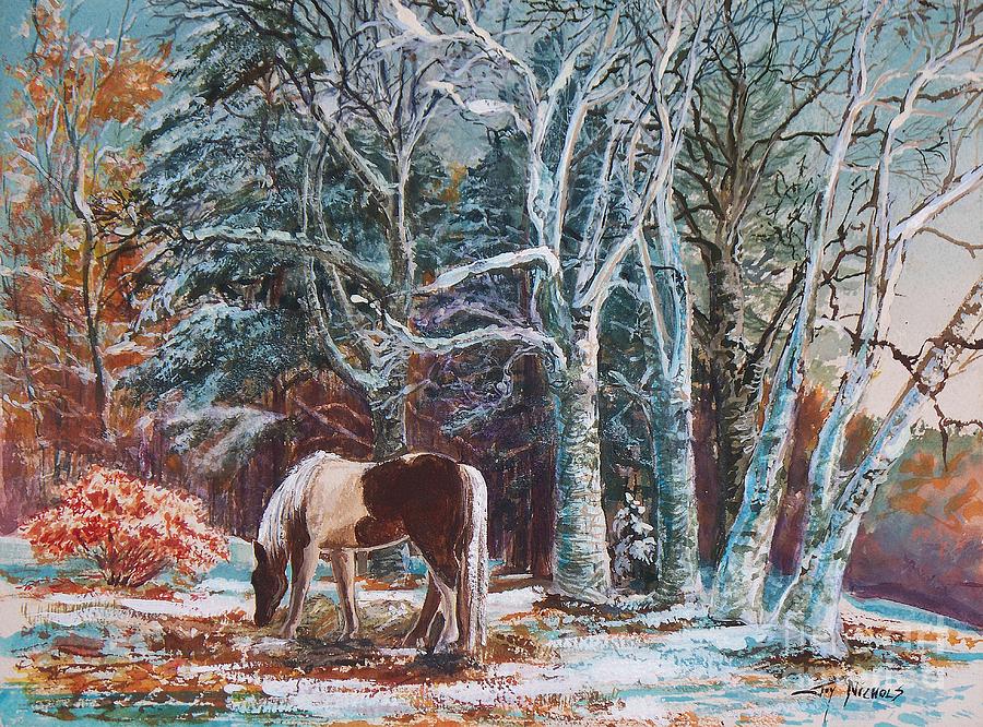 Tree Painting -  First Snow by Joy Nichols
