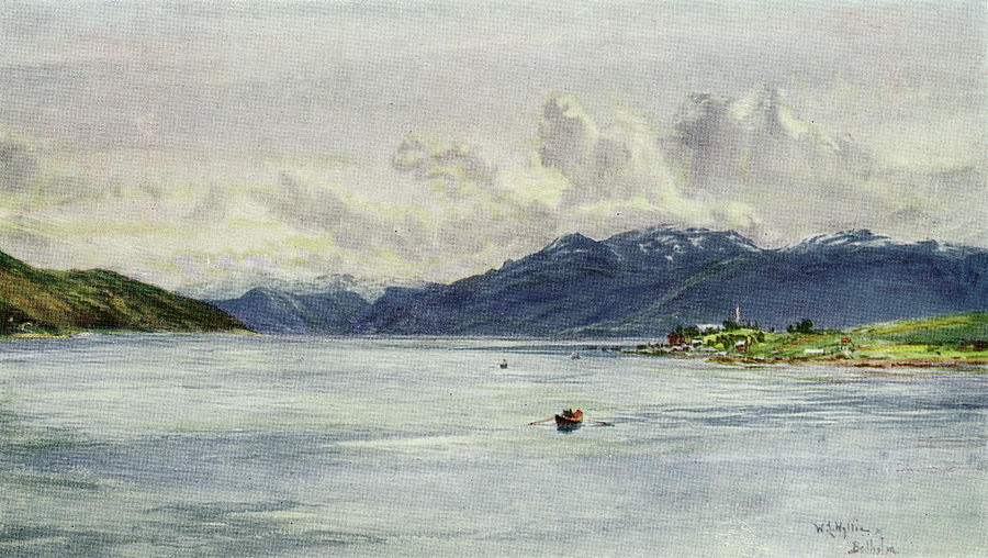 Fjord Scenery Panoramic View Of Drawing by Mary Evans Picture Library