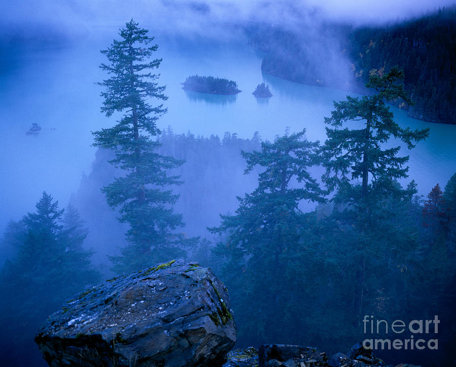 North Cascades National Park Photograph -  Fog on Diablo Lake by Tracy Knauer