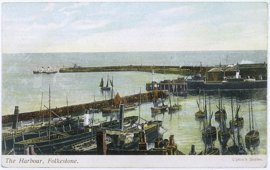 Folkestone Drawing -  Folkestone, Kent  The Harbour by Mary Evans Picture Library