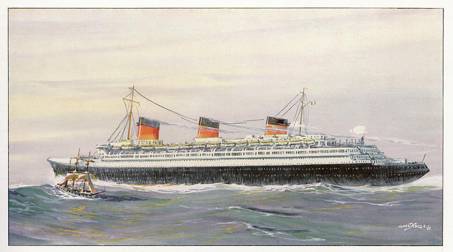 French Transatlantic Liner Drawing by Mary Evans Picture Library