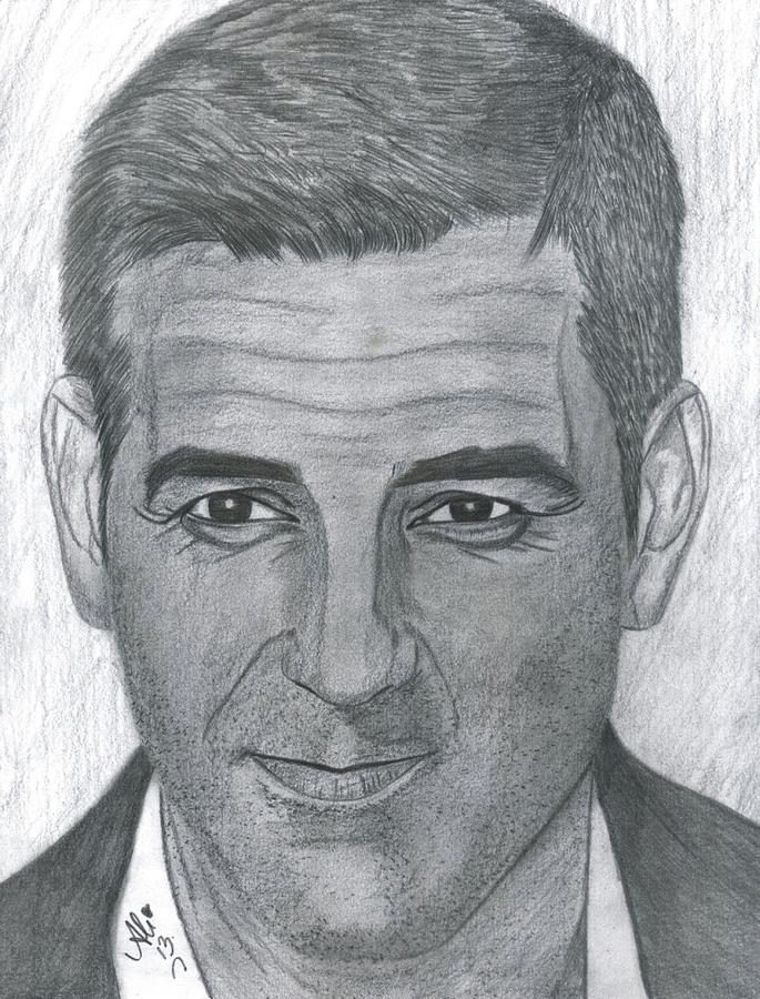 George Clooney Drawing by Bobby Dar - Fine Art America