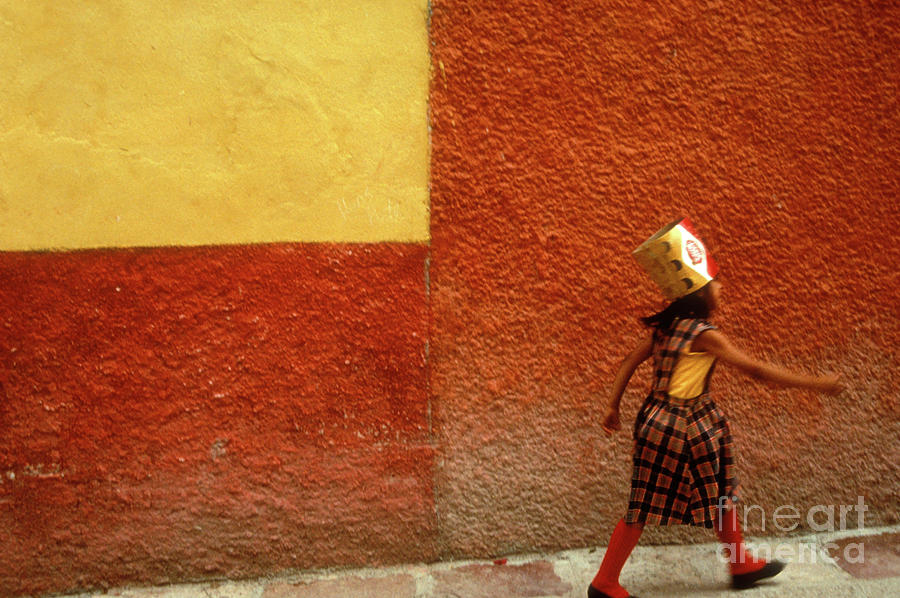 GIRL WEARING A PARTY HAT San Miguel de Allende Photograph by John  Mitchell