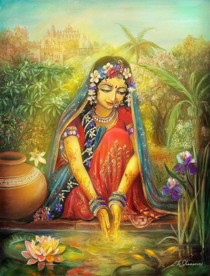 'Gold' Radha Painting by Lila Shravani