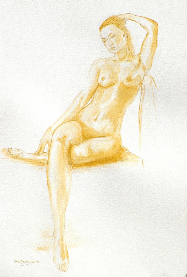 Nude Painting -   Golden Girl  by Alex Mortensen