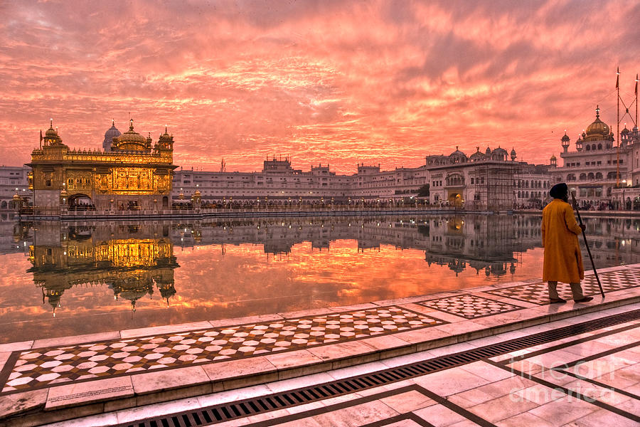 Golden Temple at sunset - Amritsar - india Photograph by Luciano Mortula
