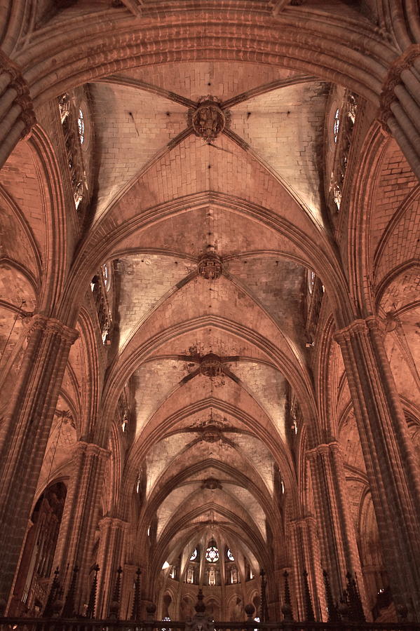 Gothic Cathedral Of Barcelona Interior Photograph