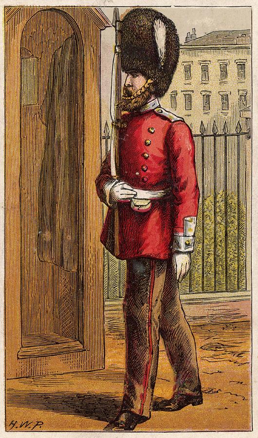 Guardsman On Duty Date Circa Drawing by Mary Evans Picture Library