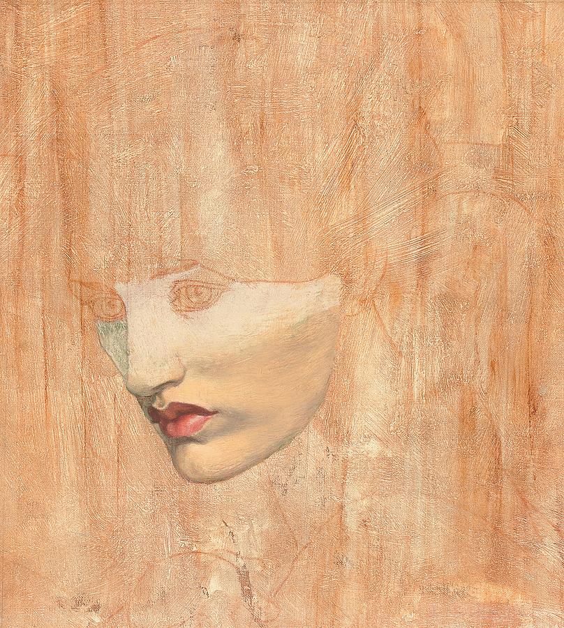 Portrait Painting -  Head of Proserpine by Dante Gabriel Rossetti