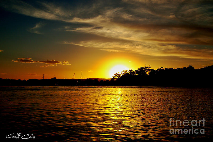 Heavens Sundown - Sunset At Lake Macquarie. Photograph