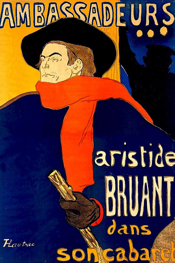  Henri de Toulouse Lautrec French 1864 1901 Aristide Bruant dans son cabaret 1892 Drawing by Anonymous