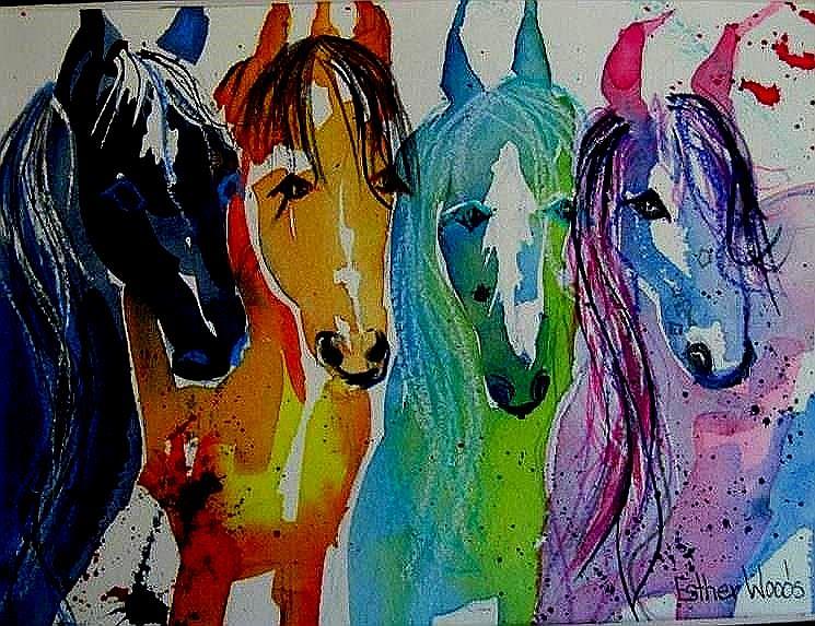  Horse Heaven Painting by Esther Woods