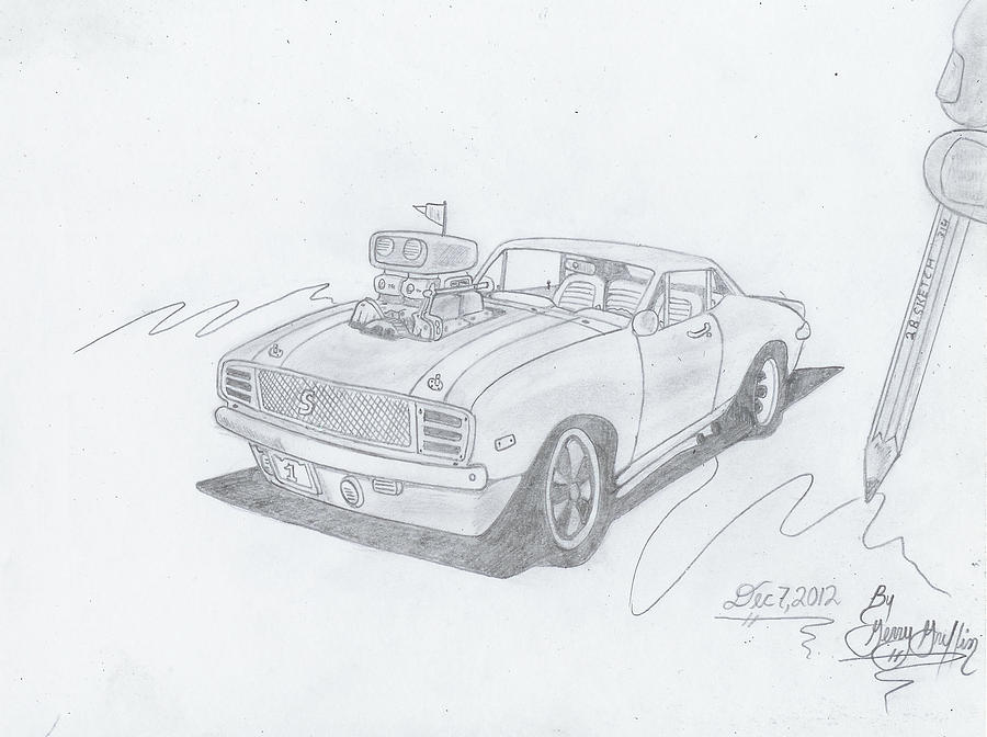 Car Drawing -   HOT FROM THE 80s by Gerald Griffin