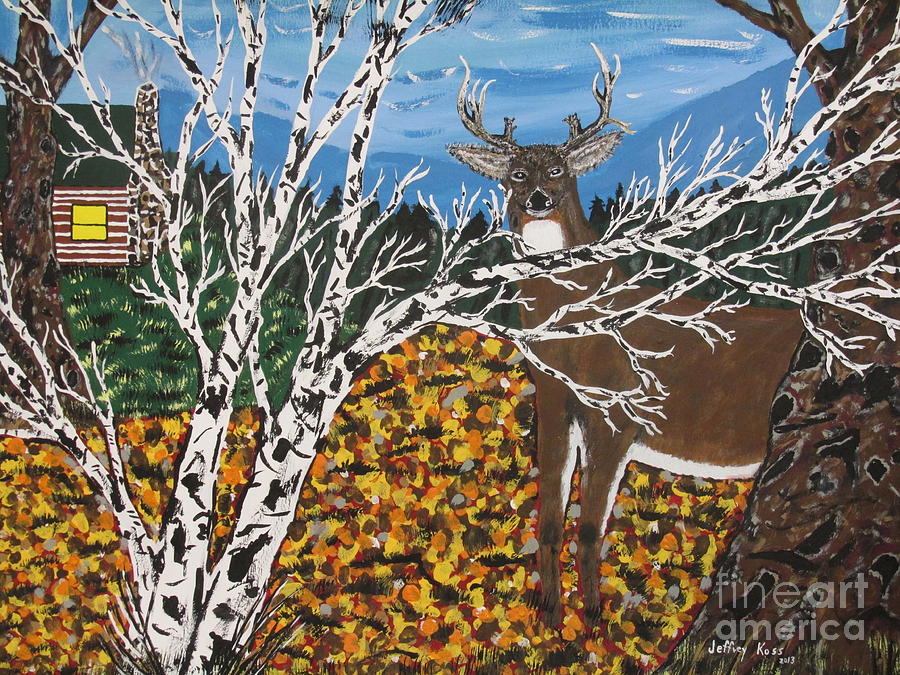 Deer Painting -  Hunters Deer Camp by Jeffrey Koss