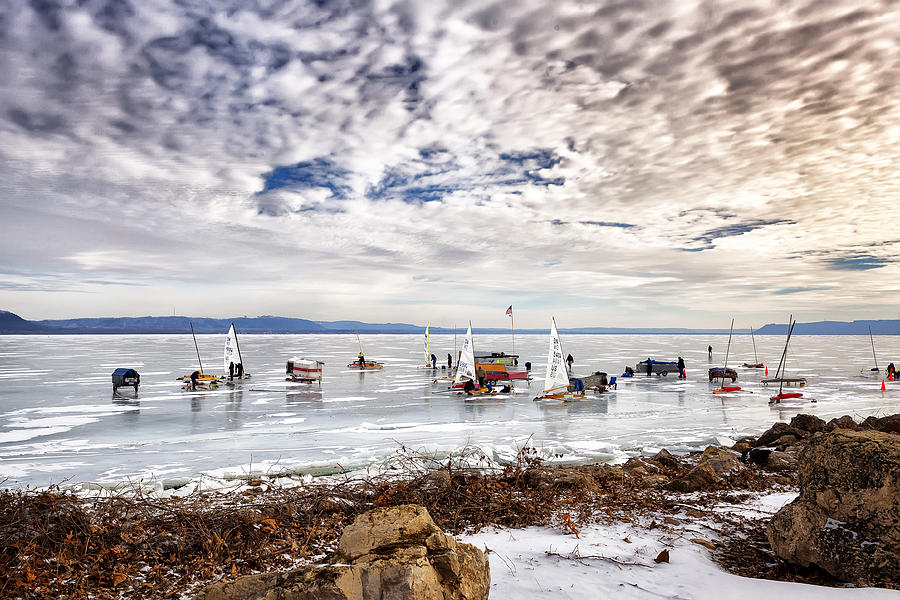 Ice boats on Lake Pepin Photograph by Al  Mueller
