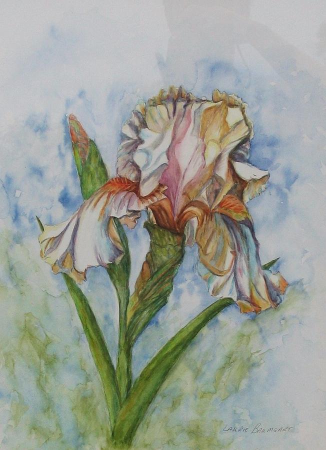 Iris Painting - Pretty in pastels. by Laurine Baumgart