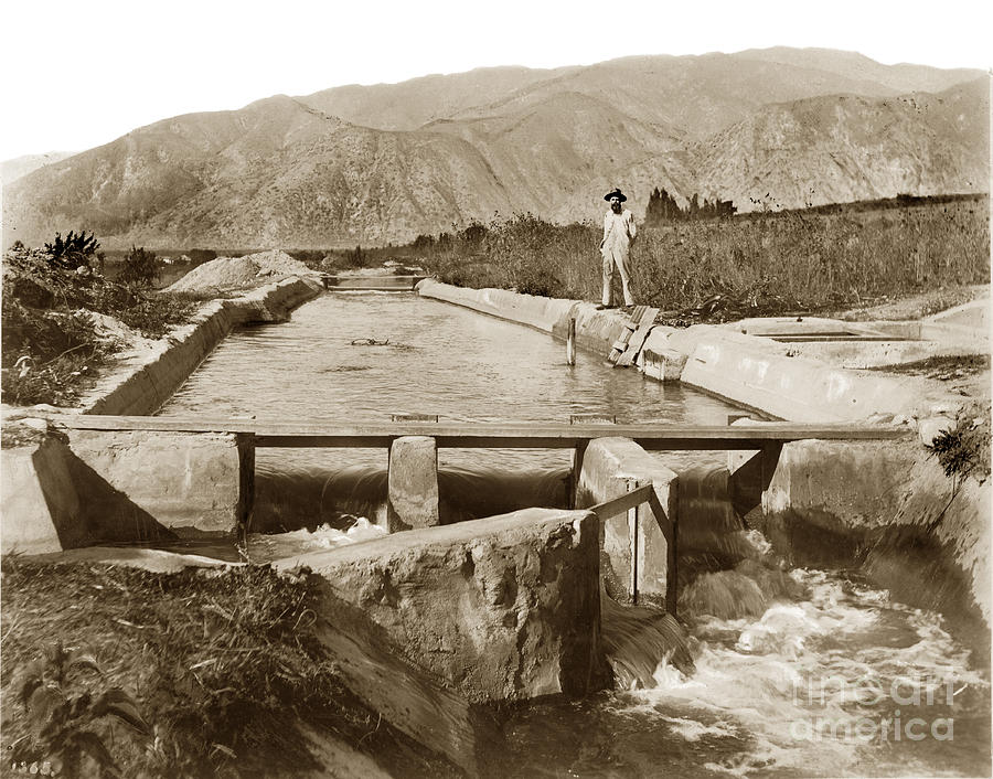 Vintage Photograph -  Irrigation ditch California circa 1906 by Monterey County Historical Society