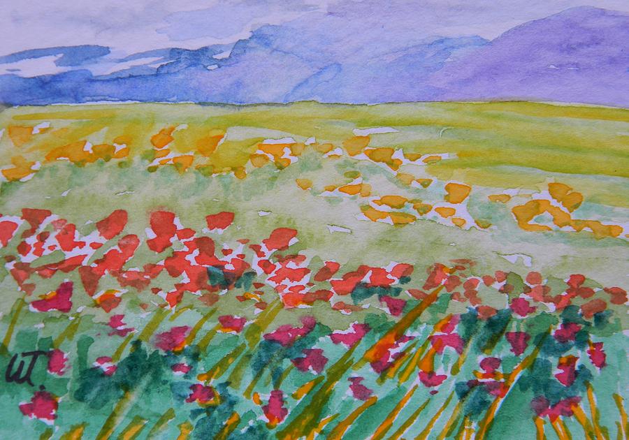 Mountain Painting -  Kyrgyzstan Postcard by Warren Thompson