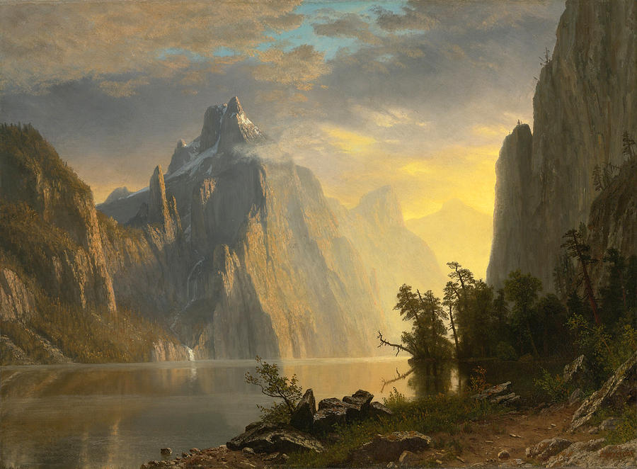  	Lake in the Sierra Nevada Painting by Albert Bierstadt