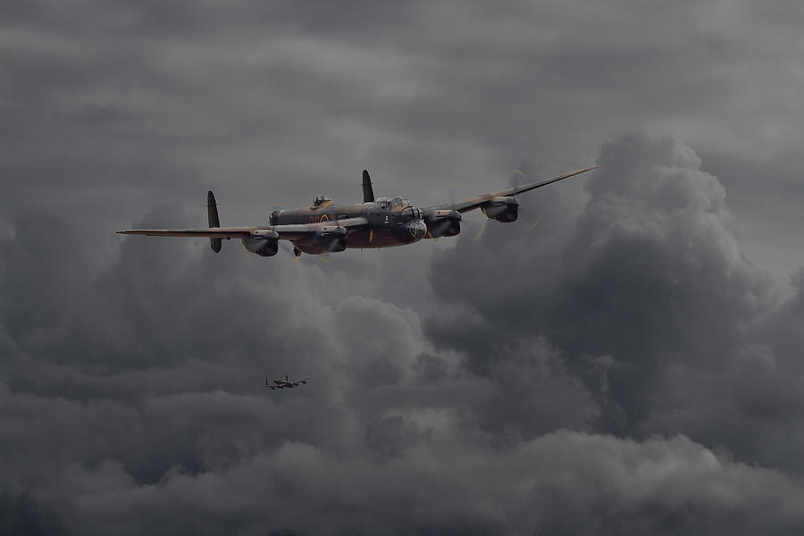 Airplane Digital Art -  Lancaster - Heavy Weather by Pat Speirs