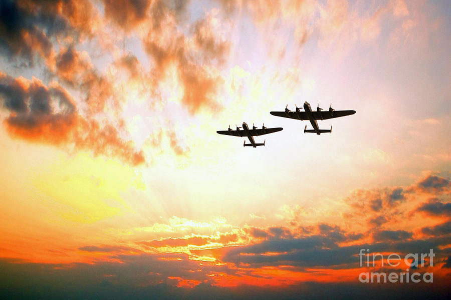  Lancasters Overhead Digital Art by Airpower Art