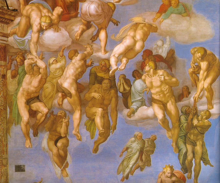  Last Judgment Painting by Michelangelo di Lodovico Buonarroti Simoni