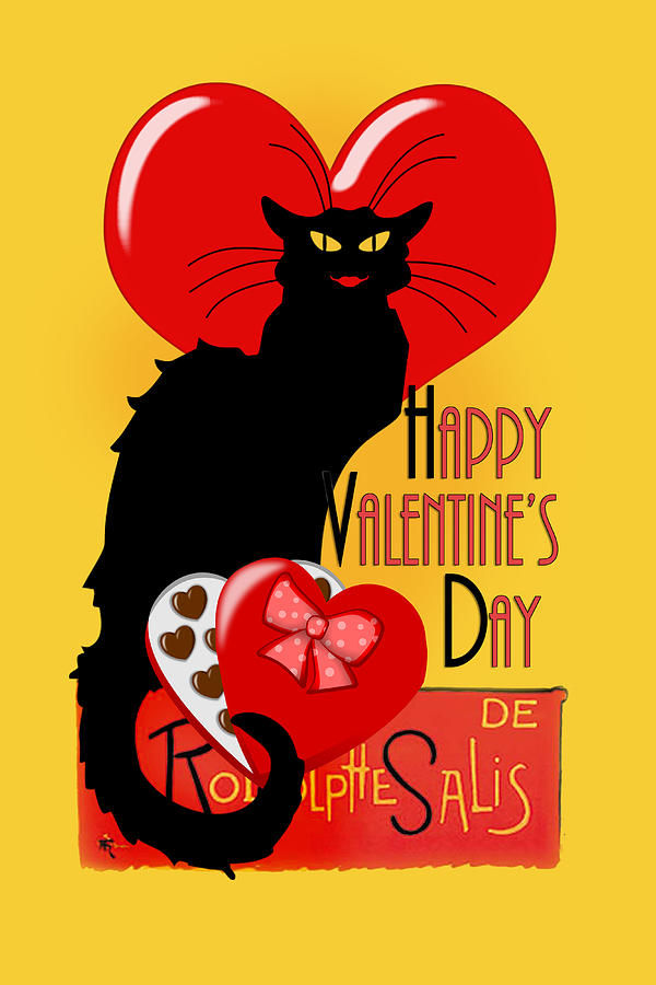  Le Chat Noir Valentine  Digital Art by Gravityx9  Designs